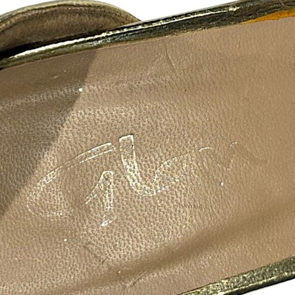 Champagne Gold Metallic T-Strap Heels Size 39 (8.5/9) - Picture 15 of 15